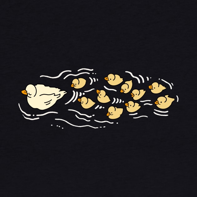 Cute Swimming Ducks Baby Ducklings and Mother by peachycrossing
